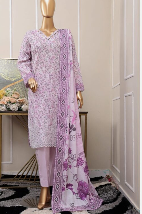 Chikankari embroidery shirt , digital print dupatta / plane trouser