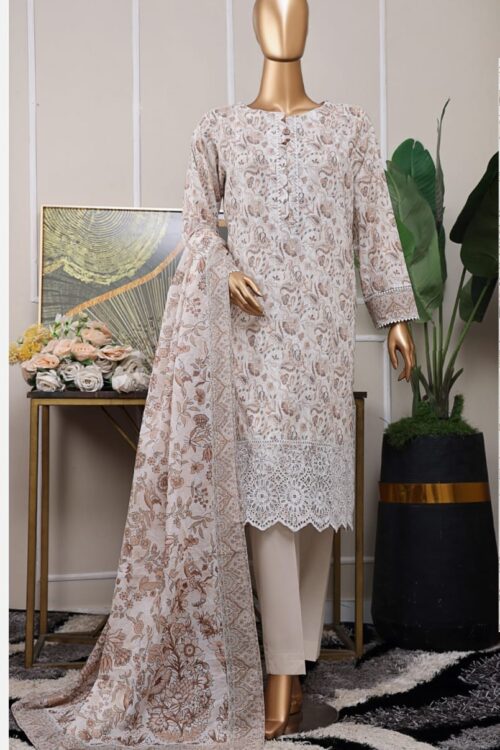 Chikankari embroidery shirt , digital print dupatta / plane trouser