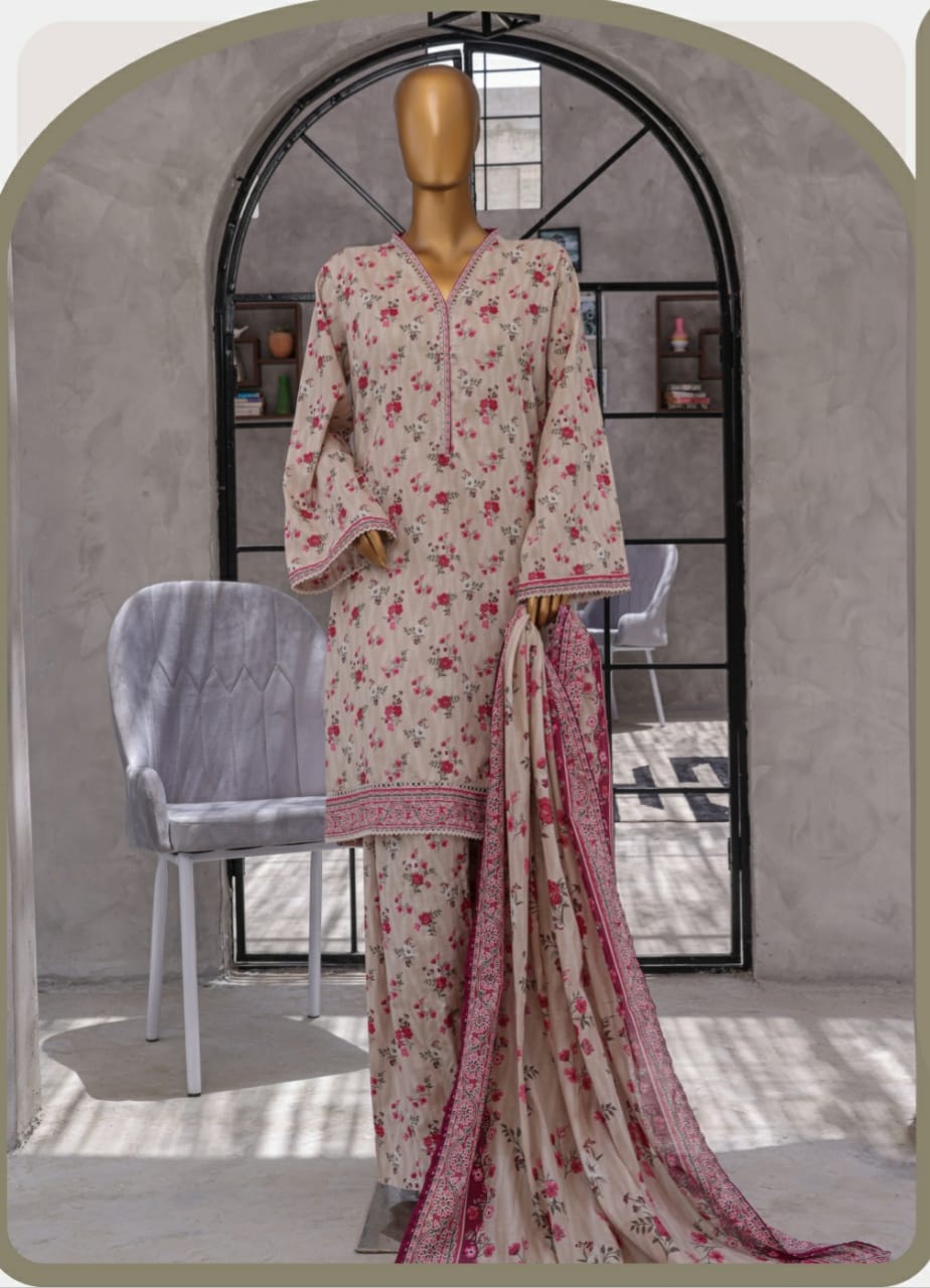 Digital Printed Shirt , Dupatta/Farshi Shalwar