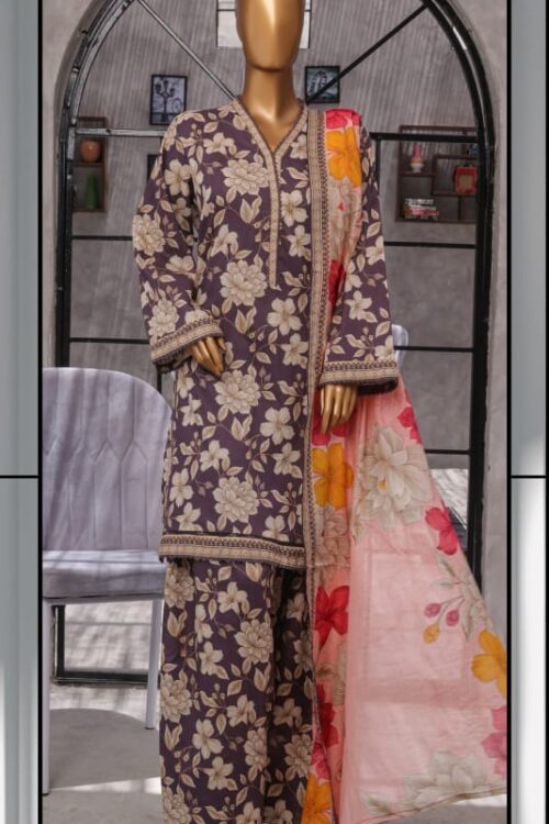 Digital Printed Shirt , Dupatta/Farshi Shalwar