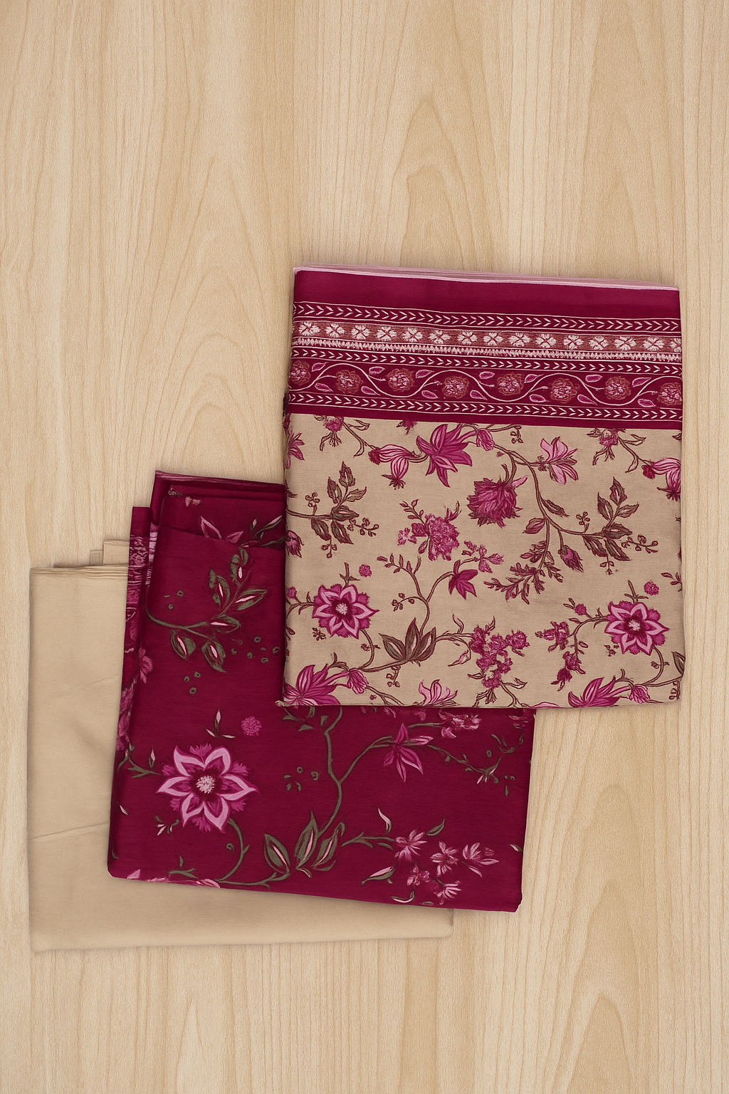 3 piece unstiched mid summer cotton