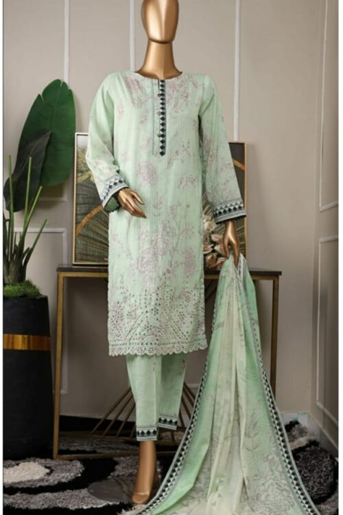 Nayab chikankari embroidery shirt , Printed slub dupatta / Printed trouser