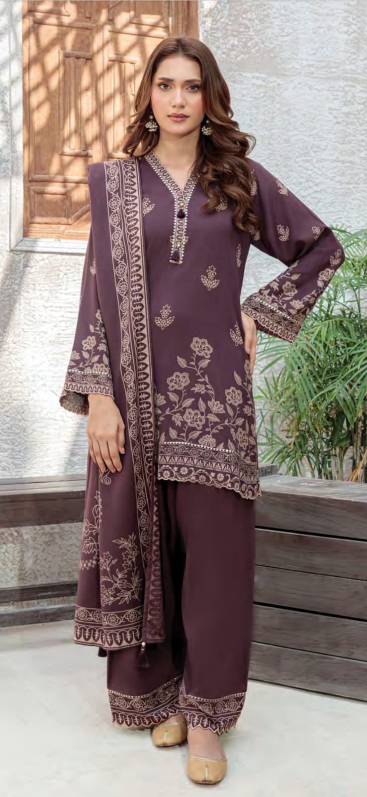 3 Piece unstitched pachmina suit