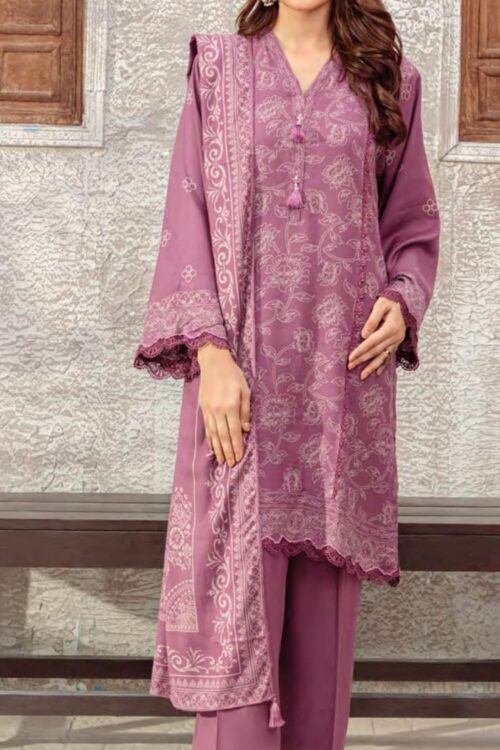 3 piece unstitched pashmina suit
