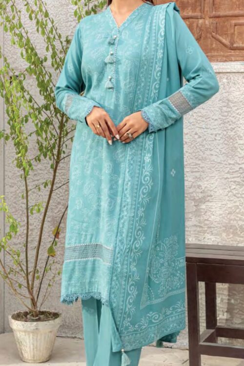 3 piece unstitched pashmina suit