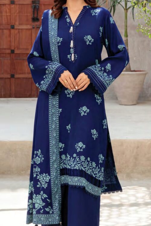 3 piece unstitched pashmina suit